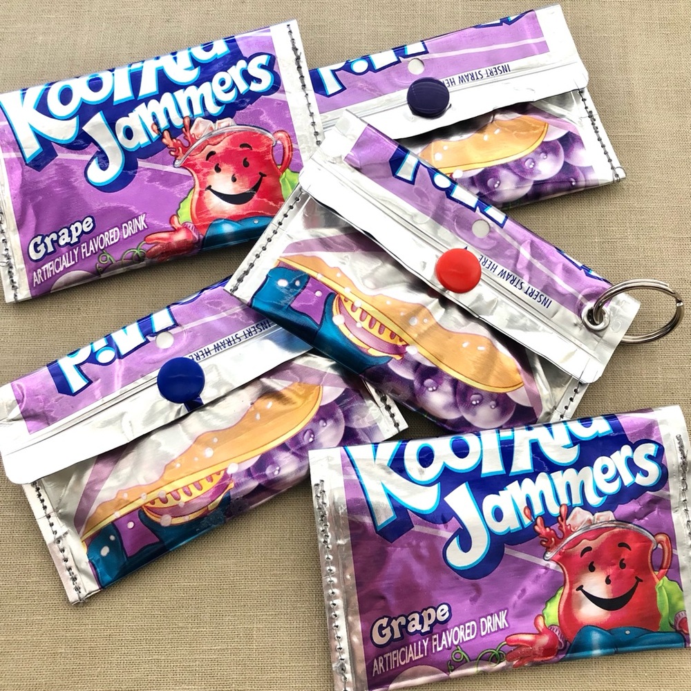 Recycled Capri Sun Kool Aid Wallet with key ring